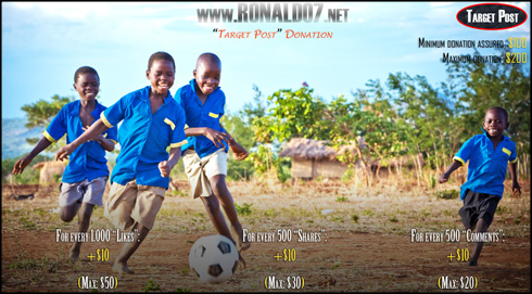 Ronaldo7.net donation target post for the Christmas of 2013