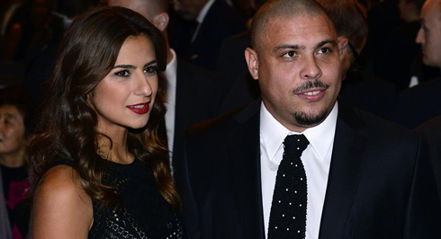 Brazilian Ronaldo and girlfriend Paula Morais, at the FIFA Ballon d'Or 2013