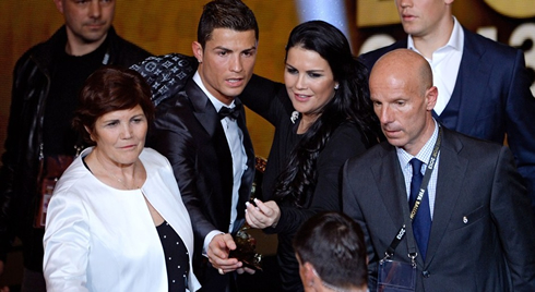 Cristiano Ronaldo with his family at the FIFA Ballon d'Or 2013