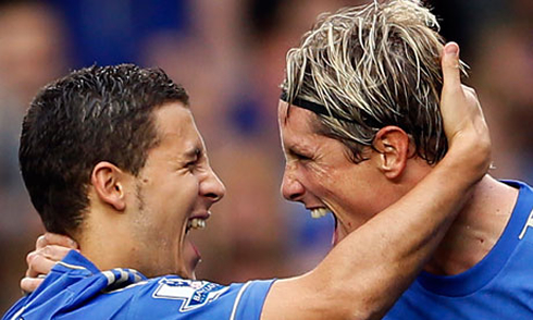 Fernando Torres and Eden Hazard in Chelsea