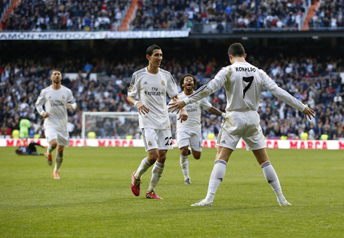Cristiano Ronaldo classic celebration at the Santiago Bernabéu