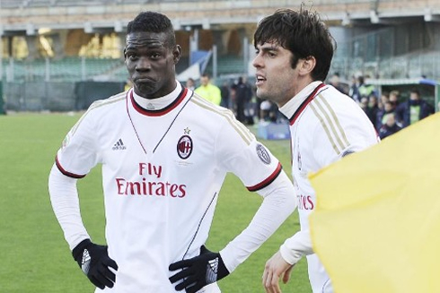 Mario Balotelli and Ricardo Kaká in AC Milan