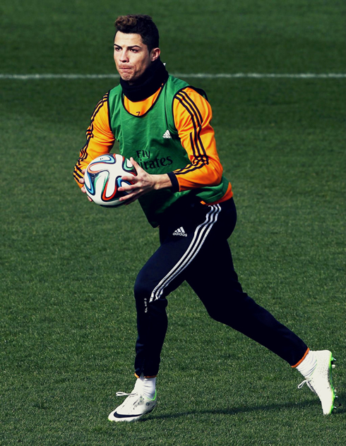 Cristiano Ronaldo playing as goalkeeper in a training session