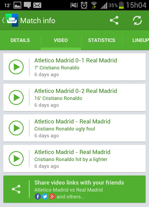 SofaScore video tab