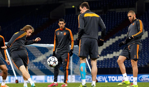 Real Madrid players, Modric, Bale, Benzema and Di María training in Germany