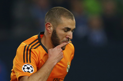 Karim Benzema scoring for Real Madrid in the Champions League