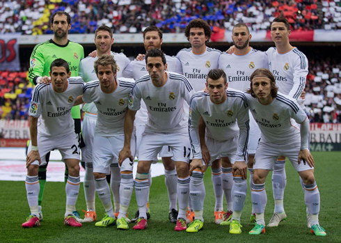 Real Madrid line-up vs Atletico Madrid, in 2014