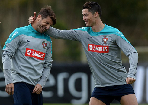 Cristiano Ronaldo and Miguel Veloso