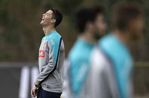 Cristiano Ronaldo laughing out loud