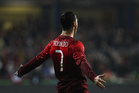 Cristiano Ronaldo celebrating his goal for Portugal