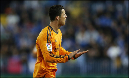 Cristiano Ronaldo calm down goal celebration in 2014
