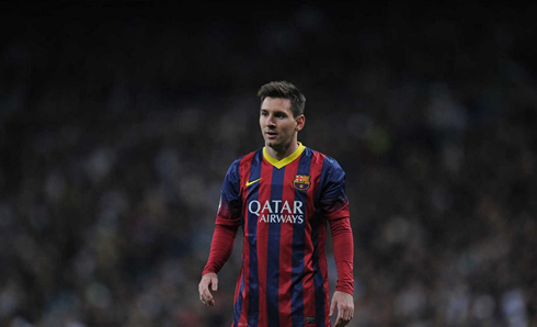 Messi during the Clasico between Real Madrid and Barcelona in March of 2014