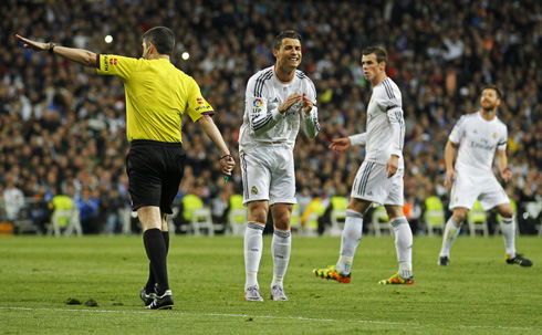 Cristiano Ronaldo crying over a referee decision