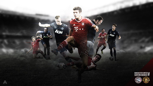 Manchester United vs Bayern Munich promotional flyer