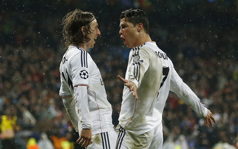 Luka Modric and Cristiano Ronaldo in goal celebrations