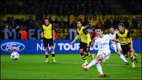 Angel Di María missing the penalty-kick in Borussia Dortmund vs Real Madrid