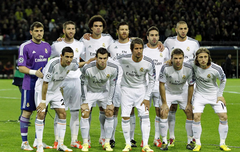 Real Madrid starting eleven and line-up, in Borussia Dortmund vs Real Madrid