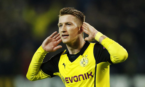 Reus scoring for Borussia Dortmund against Real Madrid