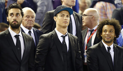 Arbeloa, Cristiano Ronaldo and Marcelo, in the stands