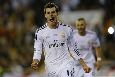 Gareth Bale joy after scoring against Barcelona