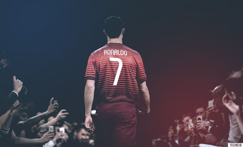 Cristiano Ronaldo in a Portugal jersey ahead of the World Cup 2014