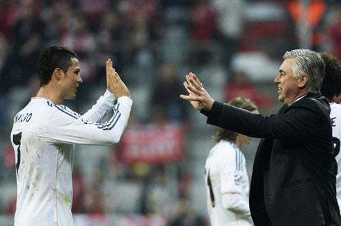 Cristiano Ronaldo and Carlo Ancelotti empathy
