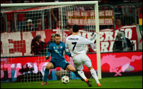 Cristiano Ronaldo first goal vs Bayern Munich, in 2014