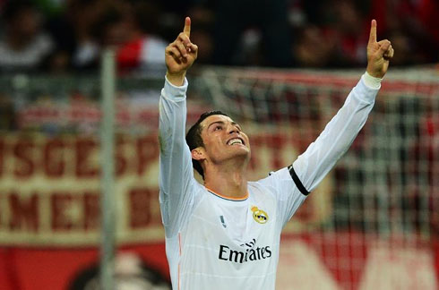 Cristiano Ronaldo joy and happiness, after setting a new Champions League goalscoring record