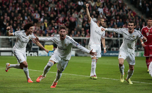 Sergio Ramos first reaction after scoring in Bayern Munich vs Real Madrid