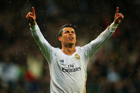 Cristiano Ronaldo celebrating Real Madrid goal
