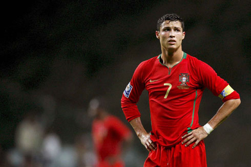 Cristiano Ronaldo looking pessimistic in Portugal