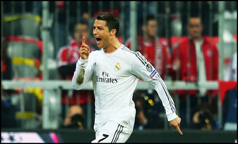 Cristiano Ronaldo celebrating Real Madrid goal