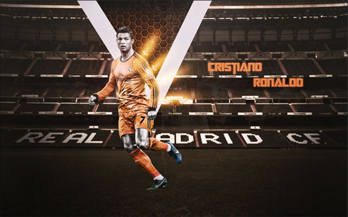 Cristiano Ronaldo wallpaper on an orange shirt