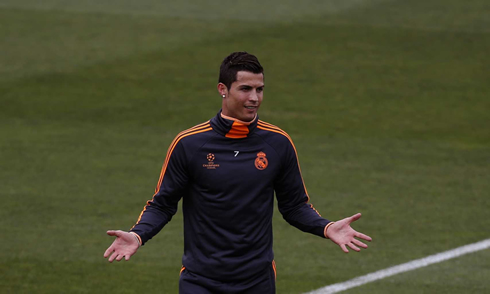 Cristiano Ronaldo reaction in Real Madrid training