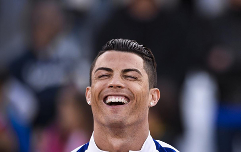 Cristiano Ronaldo smiling in Portugal vs Greece