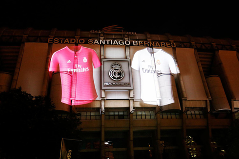 Real Madrid and Adidas new kits 2014 mapping presentation, at the Santiago Bernabéu