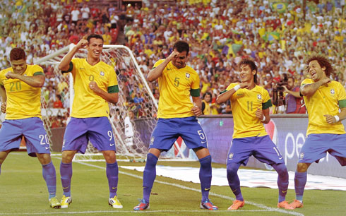Brazil players ready to samba in the FIFA World Cup 2014
