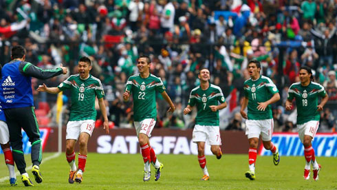 Mexico celebrating the World Cup 2014 qualification