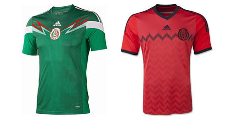 Mexico jerseys kits in the World Cup 2014