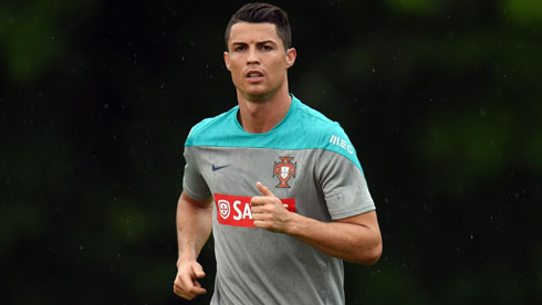 Cristiano Ronaldo training in New Jersey, in the United States