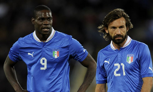 Italy's Mario Balotelli and Andrea Pirlo set for the 2014 World Cup