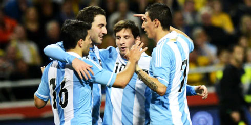 Argentina main men Aguero Higuaín, Messi and Di María