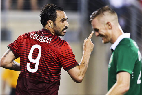 Hugo Almeida scoring twice for Portugal against Ireland