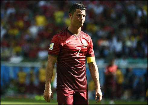 Cristiano Ronaldo disappointment after Germany 4-0 Portugal, at the FIFA World Cup 2014