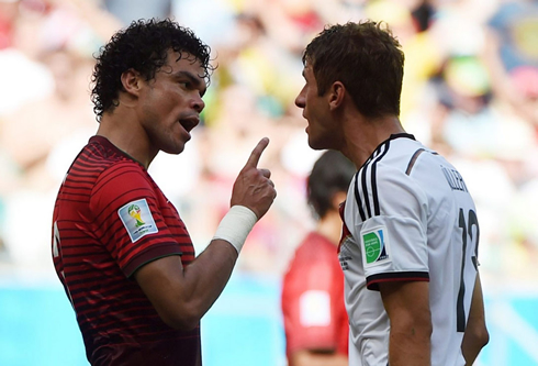 Pepe vs Thomas Muller in Germany vs Portugal, at the 2014 FIFA World Cup