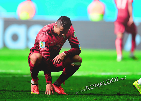 Cristiano Ronaldo frustration in the 2014 FIFA World Cup for Portugal