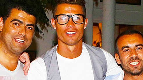 Cristiano Ronaldo in a geeky look, during his holidays in 2014