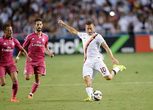 Francesco Totti playing for AS Roma in 2014-2015