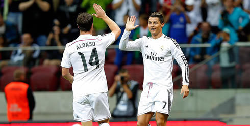 Xabi Alonso and Cristiano Ronaldo