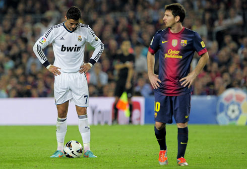 Cristiano Ronaldo and Lionel Messi rivalry on the pitch